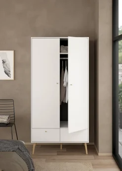 Guardaroba 2 ante bianco 98x200h cm - Kahina