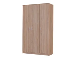 Guardaroba 3 Ante Marrone Appendiabiti 4 Ripiani 120x52 cm, 3 Ante - Licodia