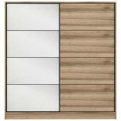 Guardaroba 2 Ante Marrone Rovere Appendiabiti 5 Ripiani 180x190h cm, 2 Ante - Rovolon