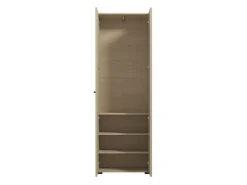 Guardaroba 2 Ante Marrone Rovere Nero Appendiabiti 2 Ripiani 80x194h cm, 2 Ante - Mostaarr