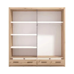 Guardaroba 2 Ante Marrone Rovere Nodi Appendiabiti un Ripiano 79x208h cm, 2 Ante - Pomar