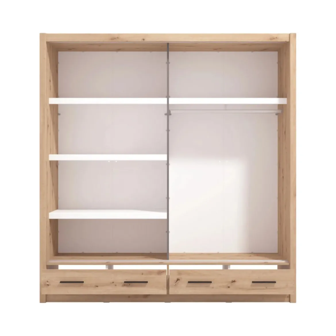 Guardaroba 2 Ante Marrone Rovere Nodi Appendiabiti un Ripiano 79x208h cm, 2 Ante - Pomar