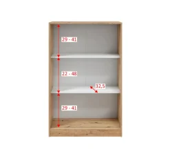 Guardaroba 2 Ante Marrone Rovere Nodi Bianco 2 Ripiani Apertura Scorrevole 77x119h cm, 3 Vani - Stelvio