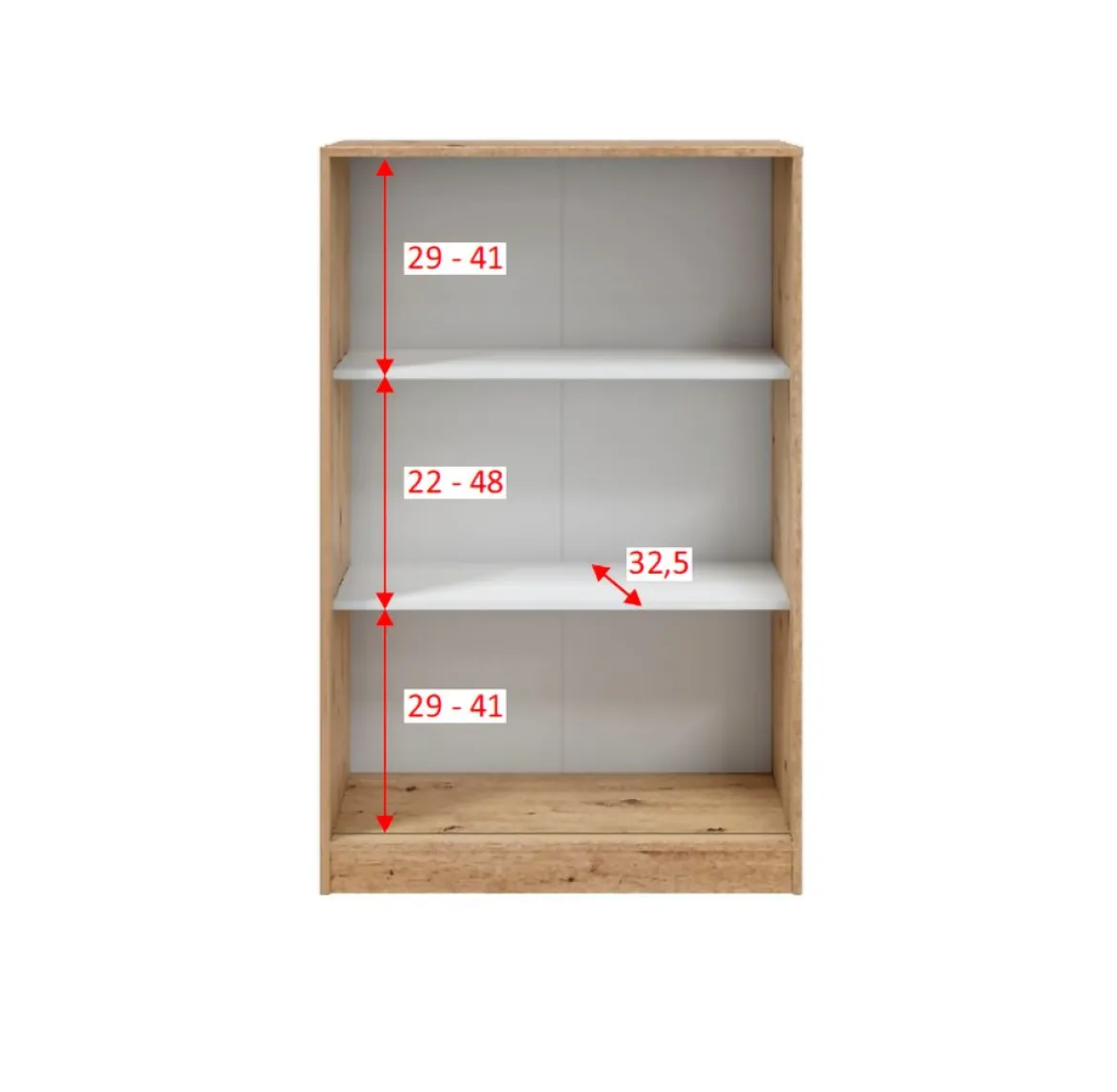 Guardaroba 2 Ante Marrone Rovere Nodi Bianco 2 Ripiani Apertura Scorrevole 77x119h cm, 3 Vani - Stelvio