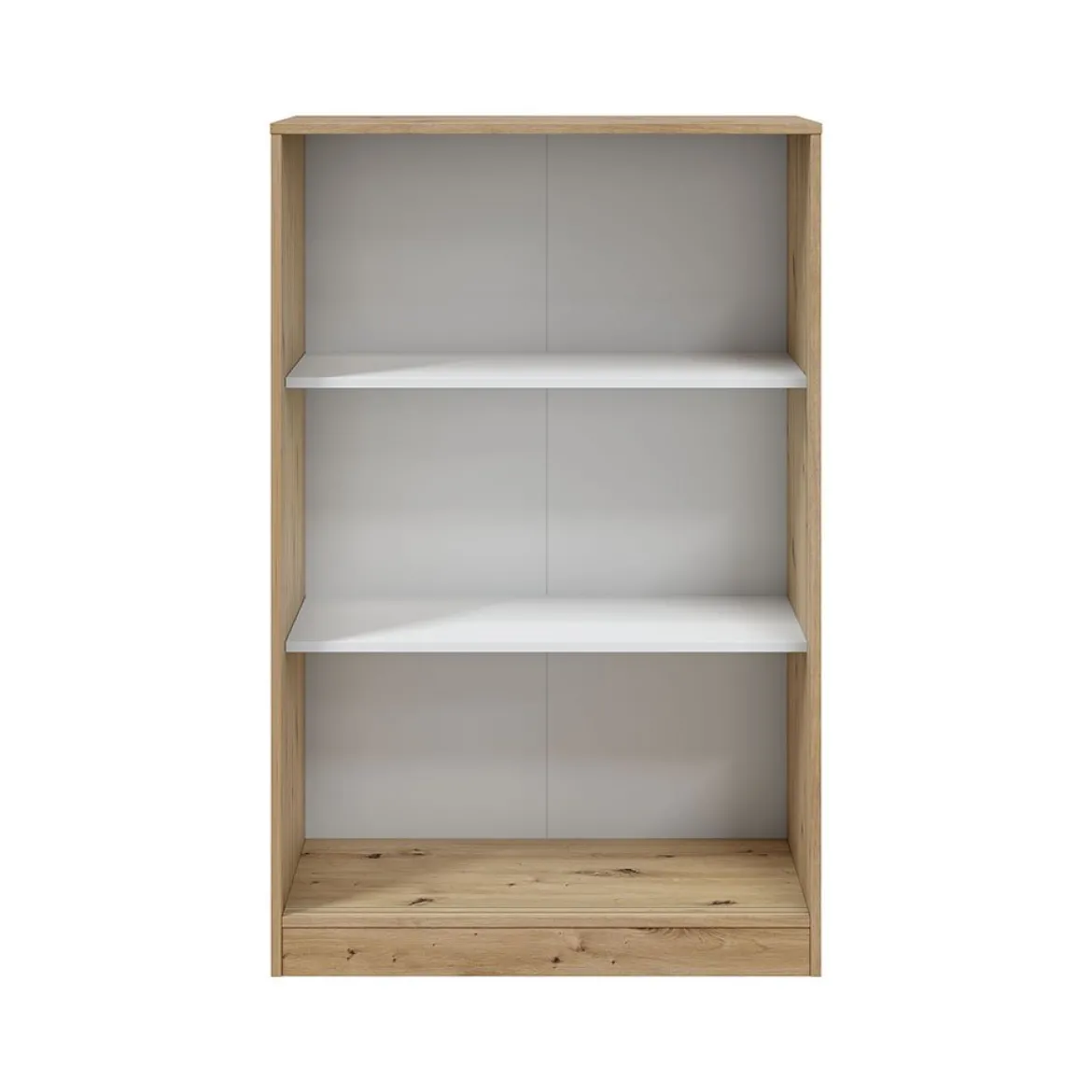 Guardaroba 2 Ante Marrone Rovere Nodi Bianco 2 Ripiani Apertura Scorrevole 77x119h cm, 3 Vani - Stelvio