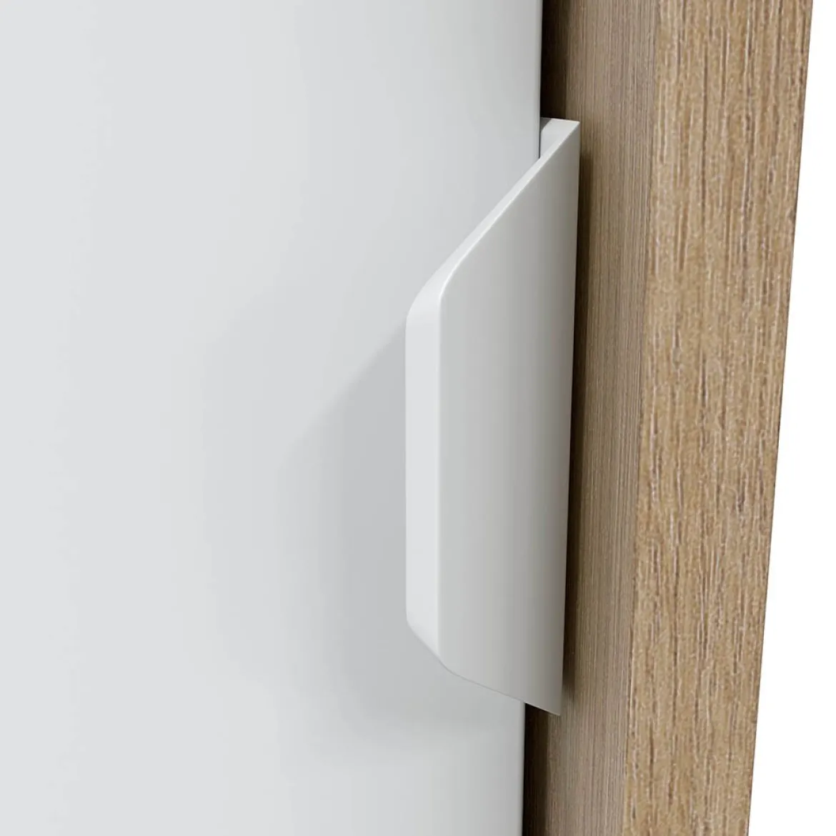 Guardaroba 2 Ante Marrone Rovere Nodi Bianco 2 Ripiani Apertura Scorrevole 77x119h cm, 3 Vani - Stelvio