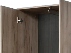 Guardaroba 2 Ante Marrone Rovere Nodi Nero 2 Ripiani Appendiabiti 220x205h cm, Apertura Scorrevole - Lalibe