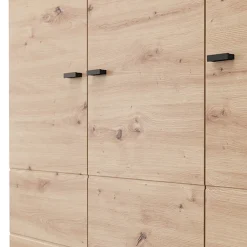 Guardaroba 3 Ante Marrone Rovere Nodi Bianco Appendiabiti 4 Ripiani 117x52 cm, 3 Ante - Ronco
