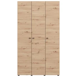 Guardaroba 3 Ante Marrone Rovere Nodi Bianco Appendiabiti 4 Ripiani 117x52 cm, 3 Ante - Ronco