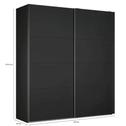 Guardaroba 2 ante nero ante scorrevoli 200x218h cm - Malakas