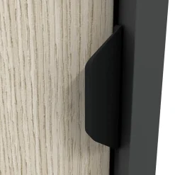 Guardaroba 2 Ante Nero Antracite Marrone Rovere 4 Cassetti 2 Ripiani 140x200h cm, Appendiabiti - Ponna