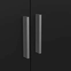 Guardaroba 2 Ante Nero Appendiabiti 5 Ripiani 78.7x200.9h cm, Apertura Battente - Argor