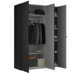 Guardaroba 3 ante nero salvaspazio 150x218h cm - Arce