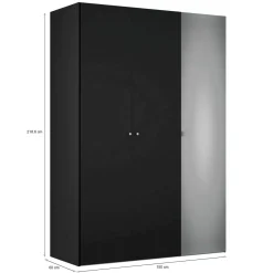 Guardaroba 3 ante nero salvaspazio 150x218h cm - Arce