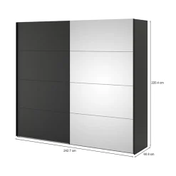 Guardaroba 2 ante nero 242x220h cm - Tobie