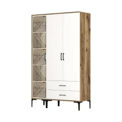 Guardaroba 3 ante noce e bianco 120x201h cm - Awty