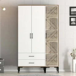 Guardaroba 3 ante noce e bianco 120x201h cm - Awty