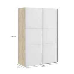 Guardaroba 2 ante quercia e bianco 147x220h cm - Almese