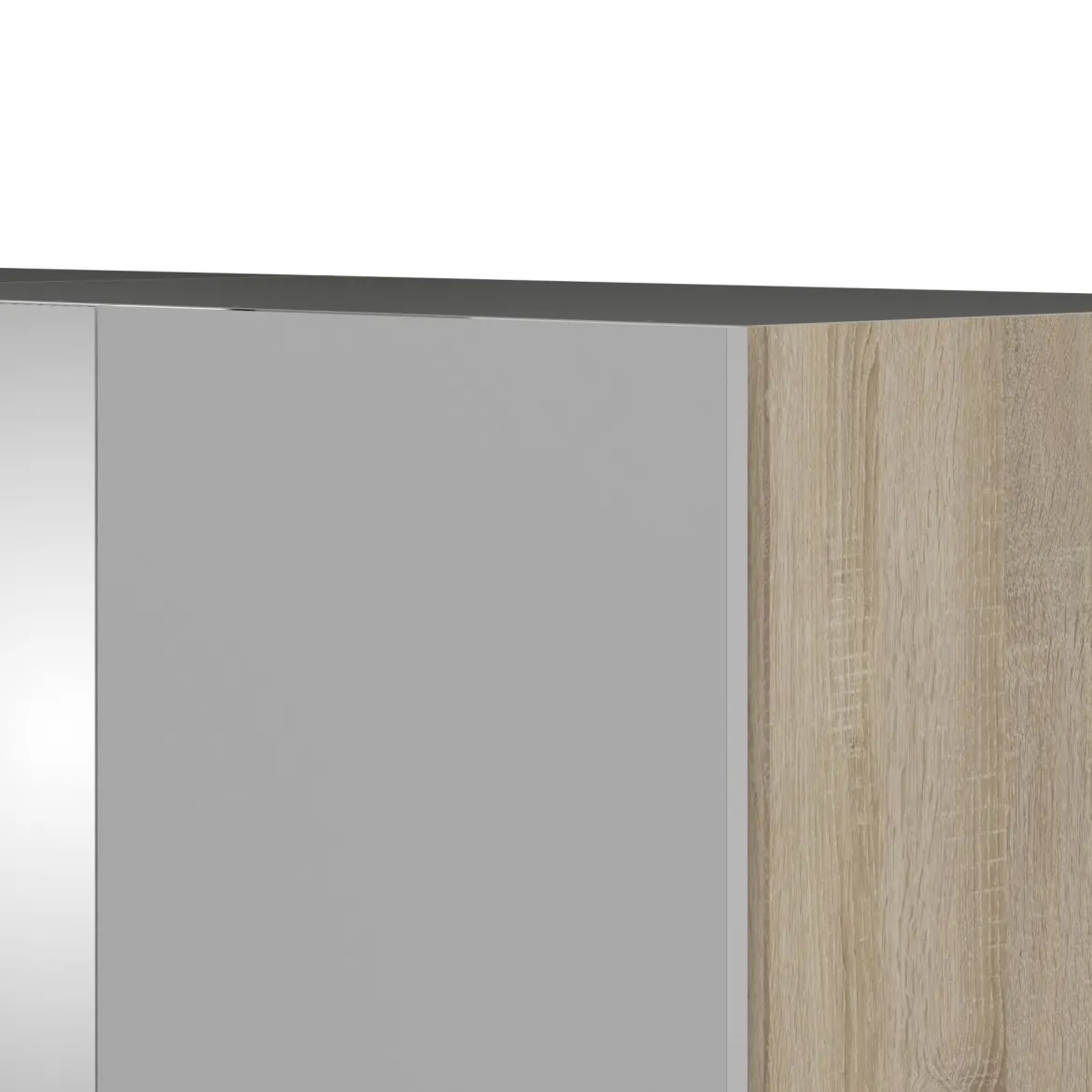 Guardaroba 3 ante quercia e bianco lucido 147x218h cm - Megi