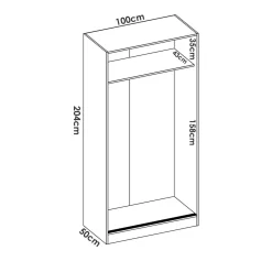 Guardaroba 2 ante rovere 100x204h cm - Abigale