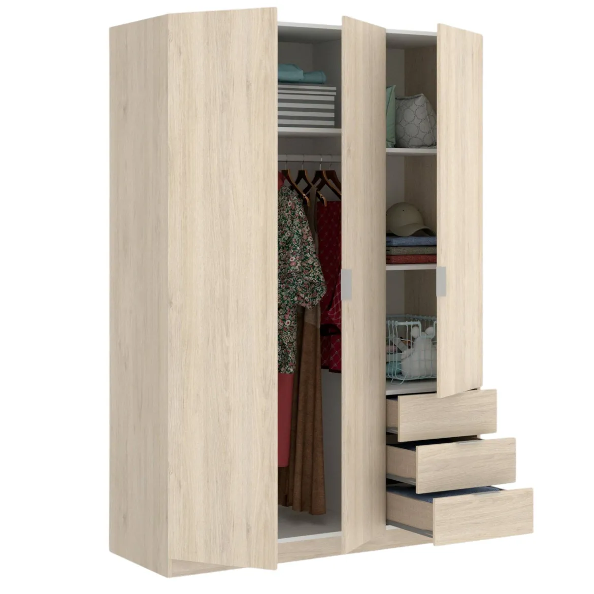 Guardaroba 3 ante rovere 121x184h cm - Astru