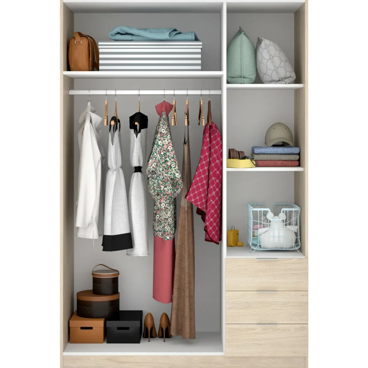 Guardaroba 3 ante rovere 121x184h cm - Astru