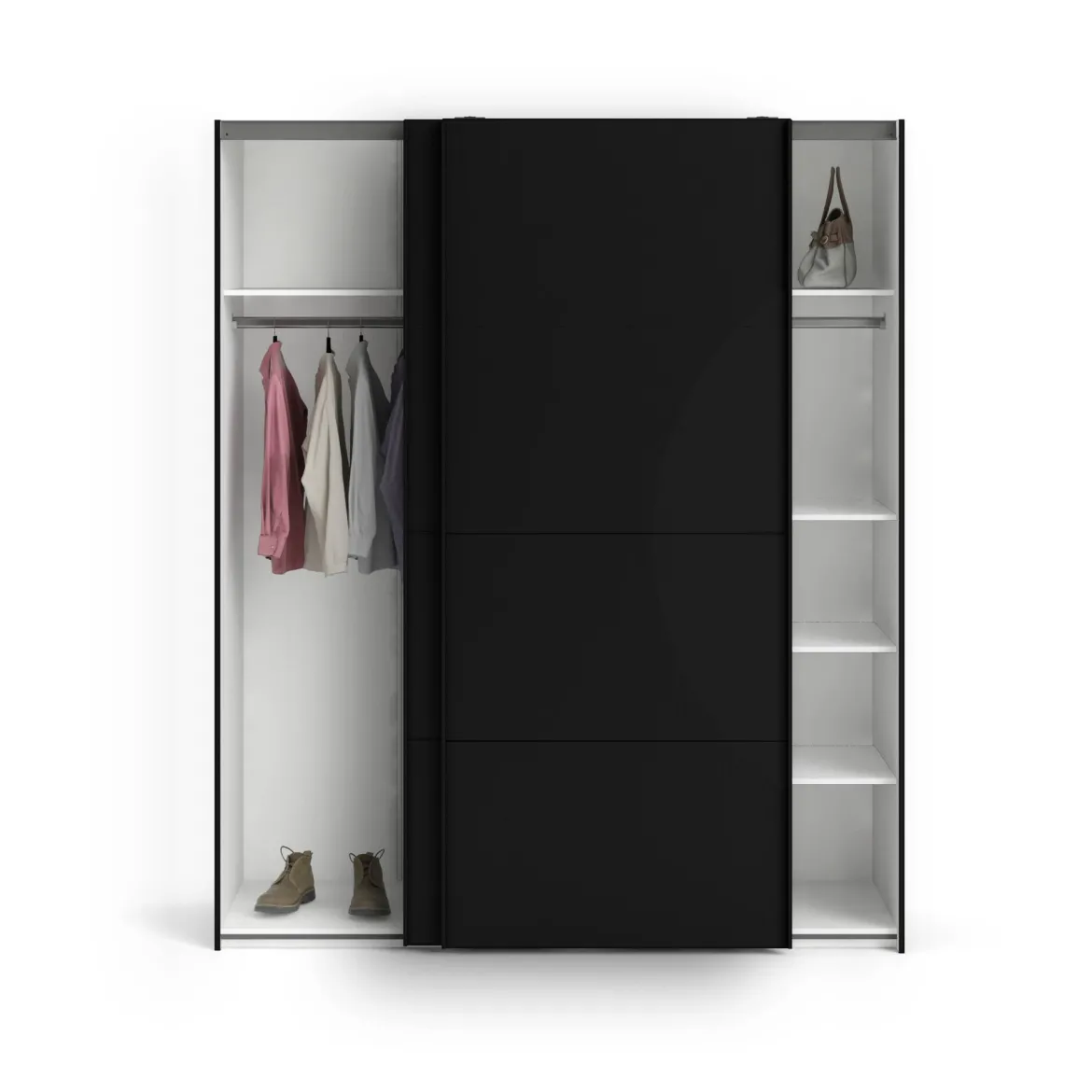 Guardaroba 2 ante scorrevoli nero 182x220h cm - Badesse