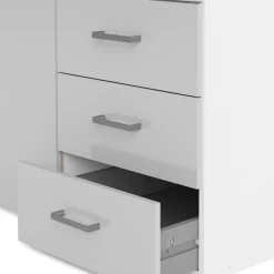 Guardaroba 3 ante Suzette, Mobile camera da letto, Cabina armadio portabiti, Armadio appendiabiti, 116x50 h200 cm, Bianco