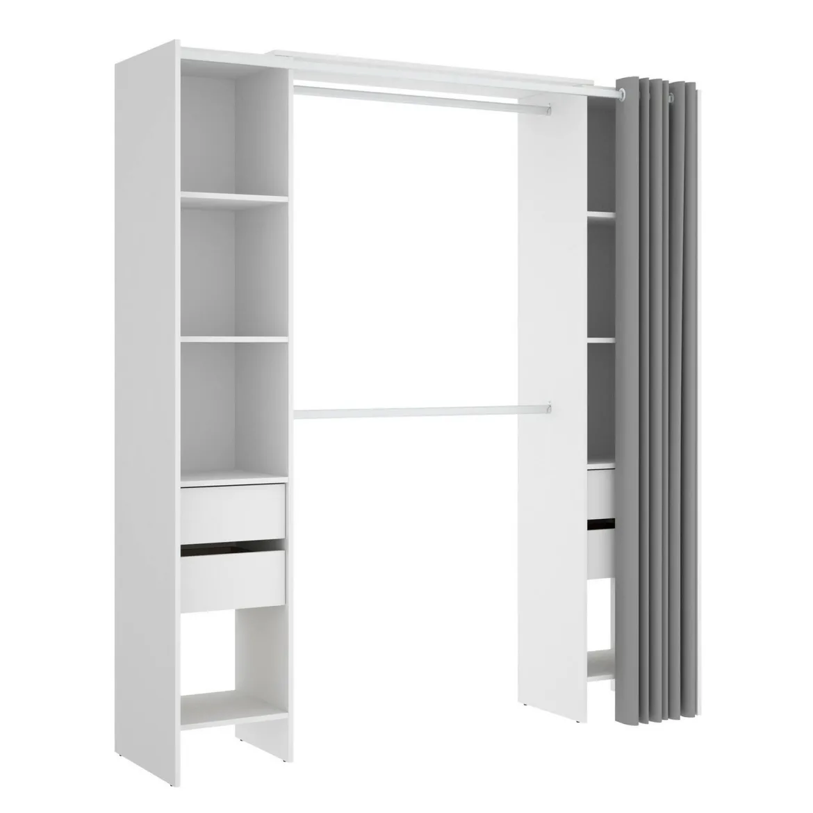 Guardaroba apertura a tenda bianco e grigio 180x205h cm - Era