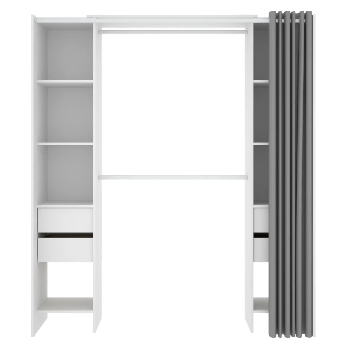 Guardaroba apertura a tenda bianco e grigio 180x205h cm - Era