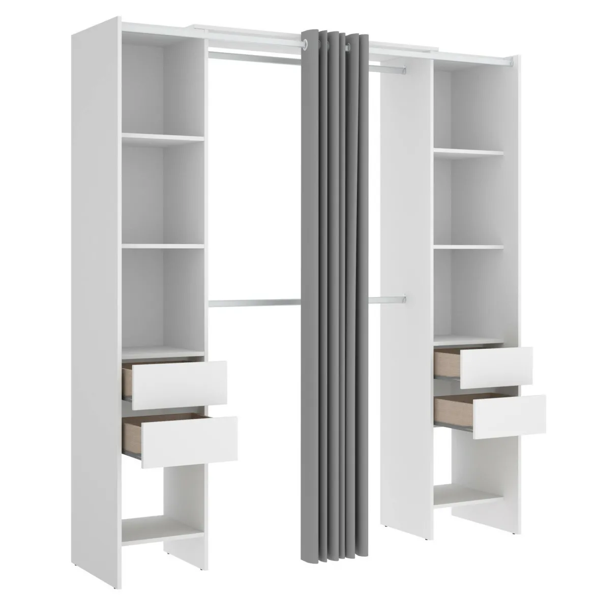 Guardaroba apertura a tenda bianco e grigio 180x205h cm - Era