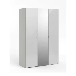 Guardaroba con anta specchio bianco lucido 147x218h cm - Megi
