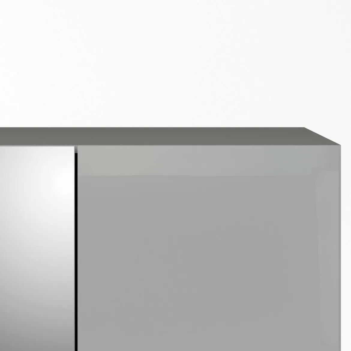 Guardaroba con anta specchio bianco lucido 147x218h cm - Megi