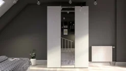 Guardaroba con anta specchio bianco lucido 147x218h cm - Megi