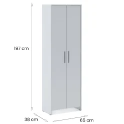Guardaroba con appendiabiti bianco 65x197h cm - Vinadio