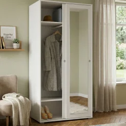 Guardaroba con appendiabiti bianco 90x202h cm - Kompasu