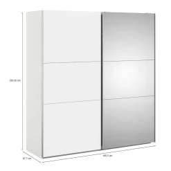 Guardaroba con appendiabiti bianco e grigio 195x220h cm - Andretta