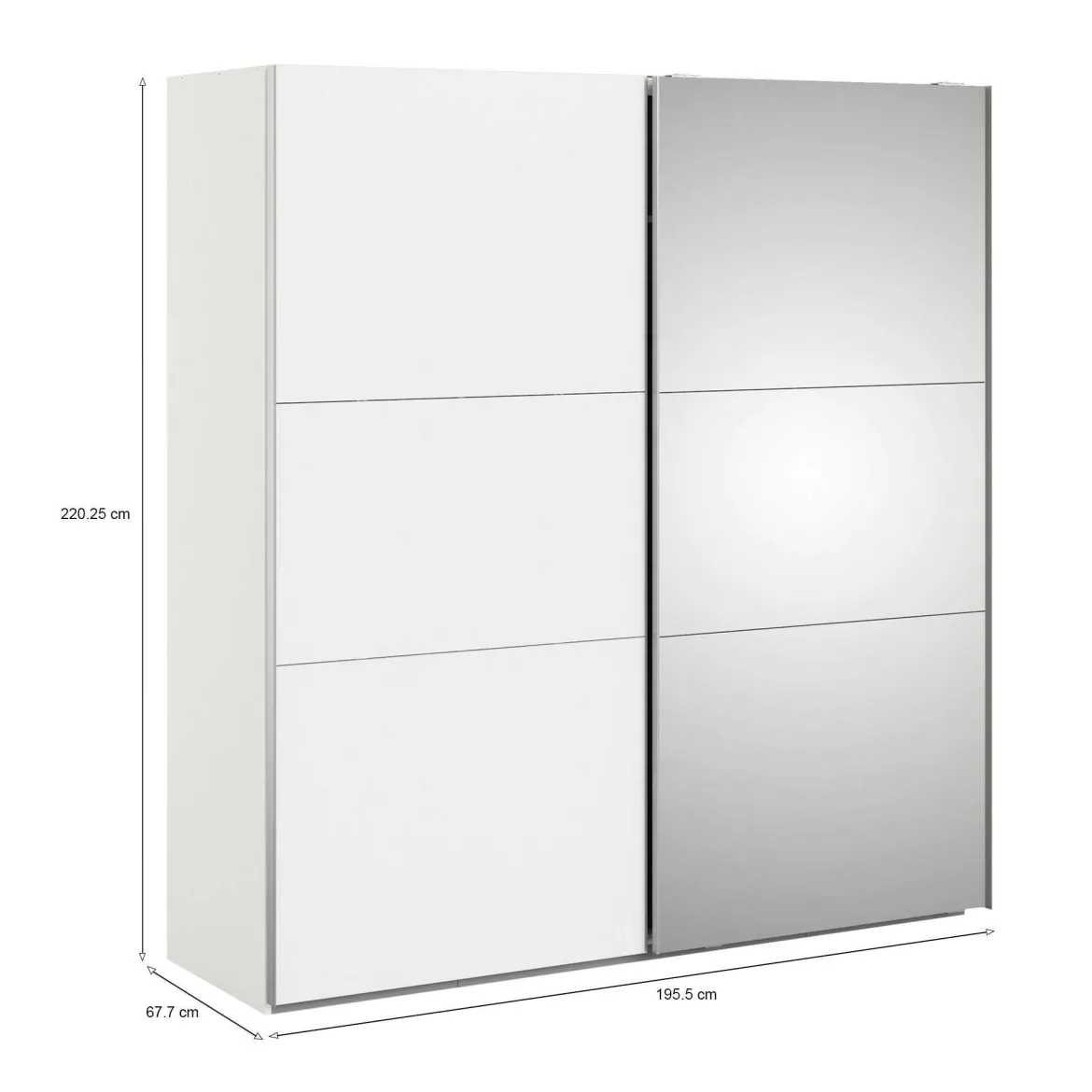 Guardaroba con appendiabiti bianco e grigio 195x220h cm - Andretta