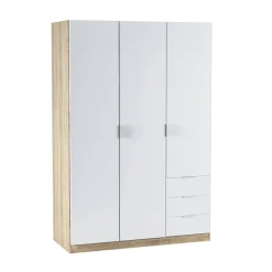 Guardaroba con appendiabiti bianco e rovere 121x180h cm - Apaches
