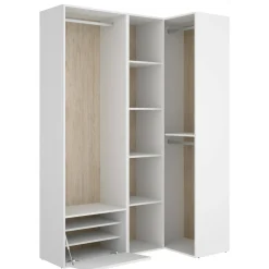 Guardaroba con appendiabiti bianco e rovere 144x205h cm - Tobias