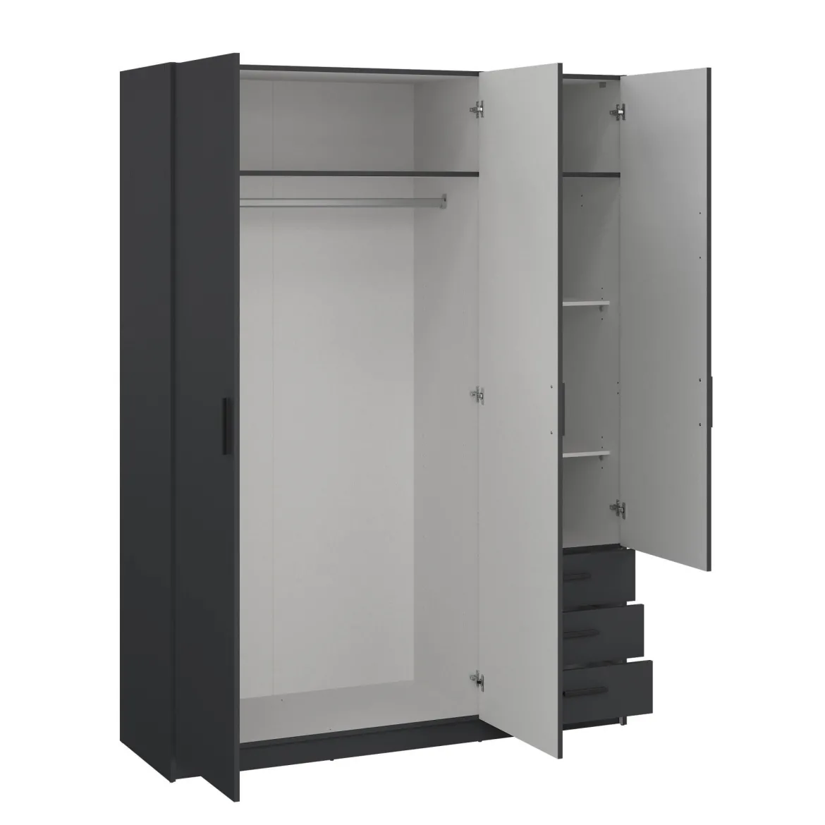 Guardaroba con appendiabiti grigio 147x200h cm - Simeon