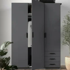Guardaroba con appendiabiti grigio 147x200h cm - Simeon