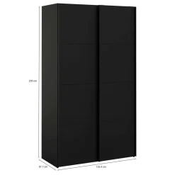 Guardaroba con appendiabiti nero 122x220h cm - Adria