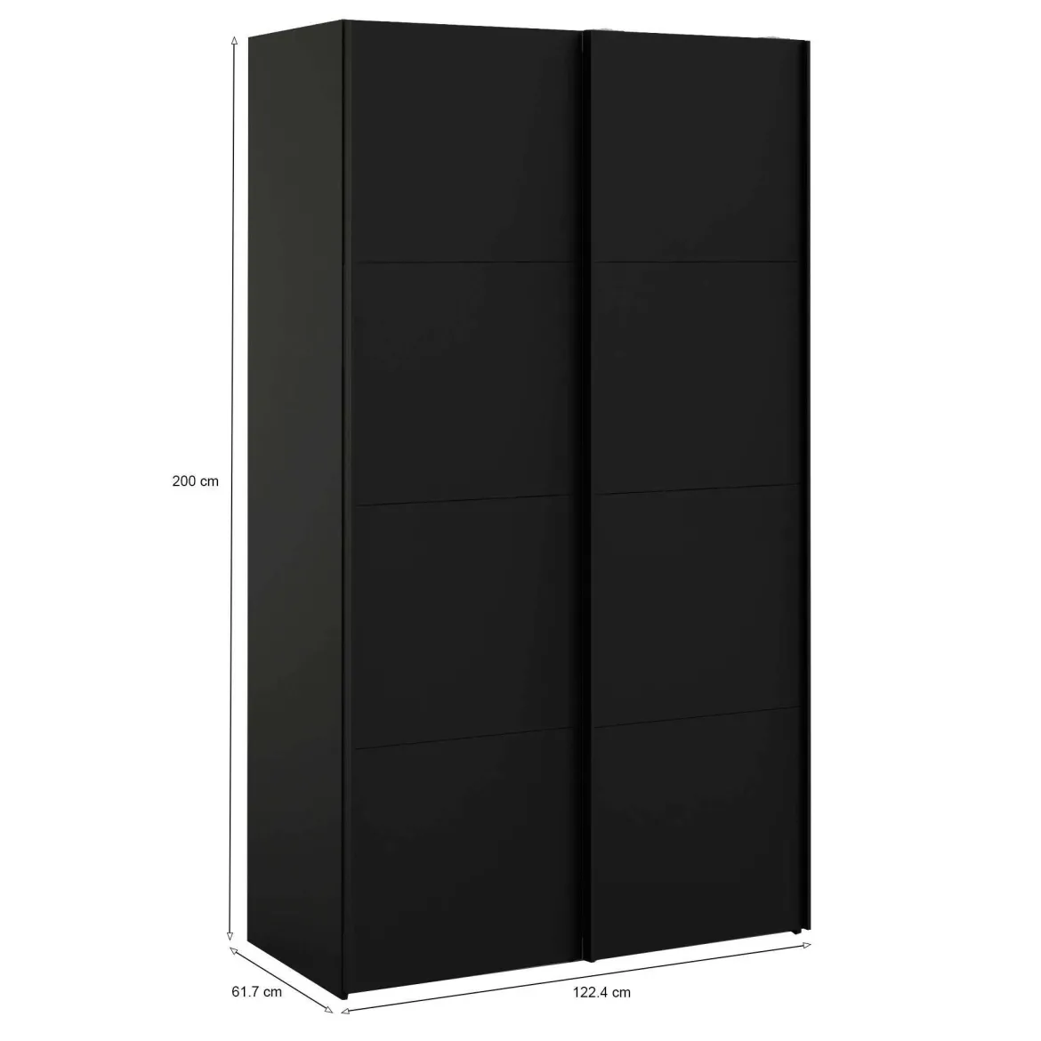 Guardaroba con appendiabiti nero 122x220h cm - Adria