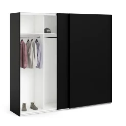 Guardaroba con appendiabiti nero e bianco 182x220h cm - Portlouis