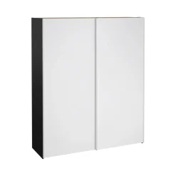 Guardaroba con appendiabiti nero e rovere 121x200h cm - Kammuri