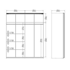 Guardaroba con appendiabiti nero e bianco lucido 182x220h cm - Taxus