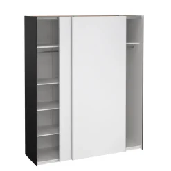 Guardaroba con appendiabiti nero e bianco lucido 182x220h cm - Taxus