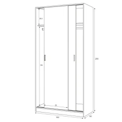 Guardaroba con appendiabiti rovere 121x180h cm - Astuzzia