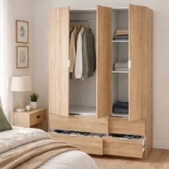 Guardaroba con appendiabiti rovere 135x200h cm - Ababala